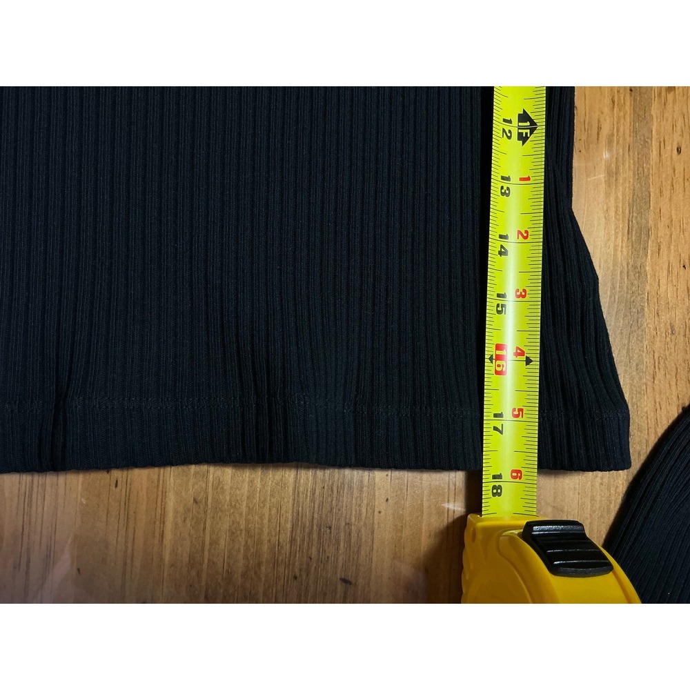AGOLDE Alma Shrunken Crew Neck Ribbed‎ Long Sleeve Top Black XS A7119-1387 - Picture 6 of 9